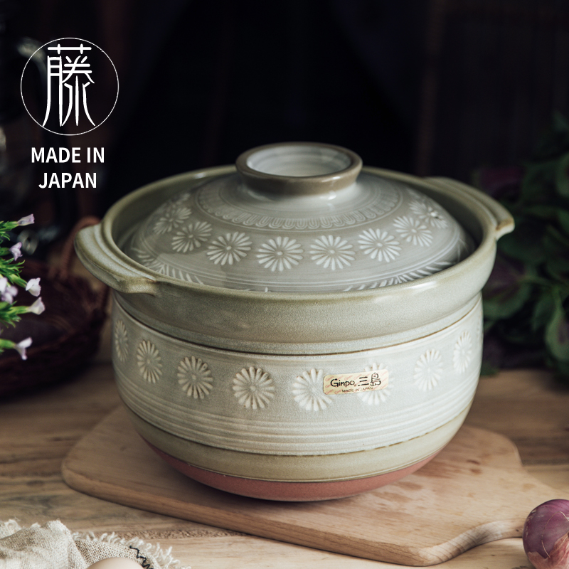Japan imported large-size ancient roasted soil pot casserole stew pot family of three recommended Mishima stew whole chicken