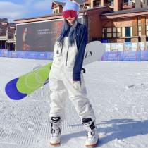 冬季滑雪背带裤防水耐磨单板滑雪服连体男女滑雪裤显瘦滑雪装备