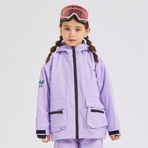 2024 new childrens ski clothing for boys and girls outdoor single and double board windproof waterproof breathable and warm ski tops