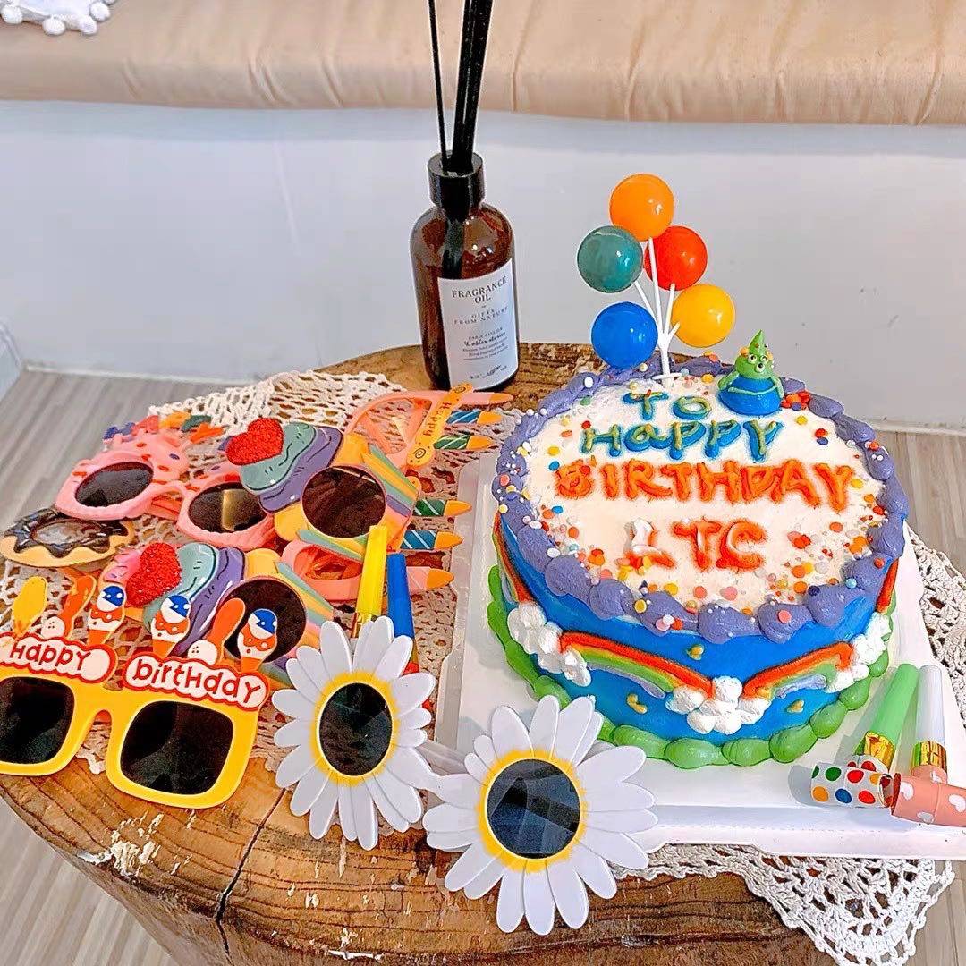 South Korea S Birthday Cake Loving Solid Balloons Plug-in Party Decorations Sweet Pint Plugin-Taobao