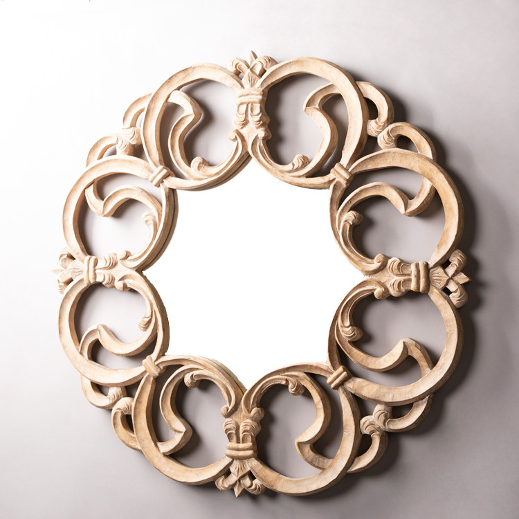 美式乡村复古镂空实木手工雕花客厅装饰镜子洗手间如何选？2026流行趋势解析