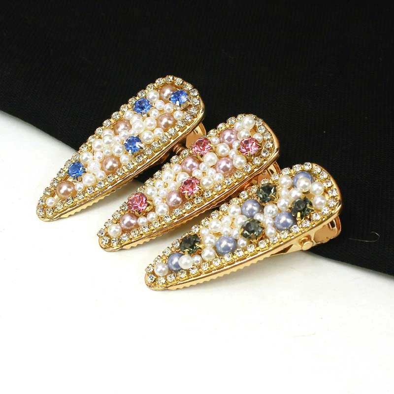 Phụ kiện tóc mới rhinestone kẹp tóc nữ đẹp tinh xảo giả ngọc trai Liu bên bờ biển kẹp cô gái ngọt ngào từ kẹp - Phụ kiện tóc