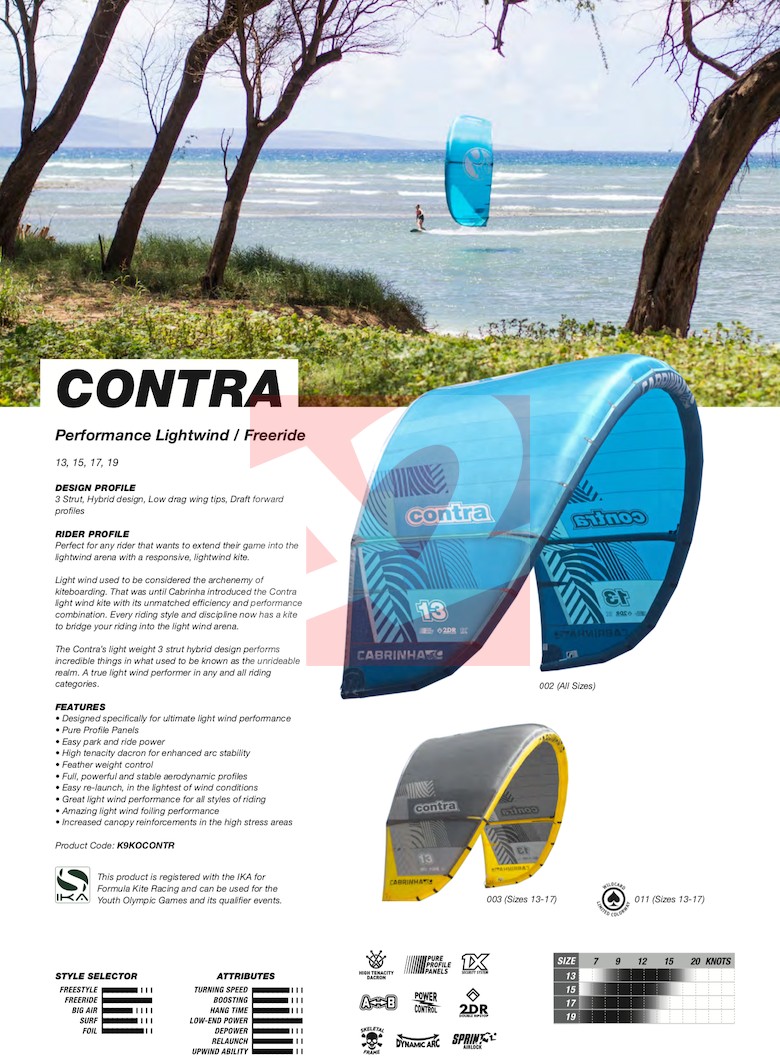 CABRINHA Kitesurfing Kite CONTRA Breeze All-Round Surf Kite Gliding Jump Freestyle