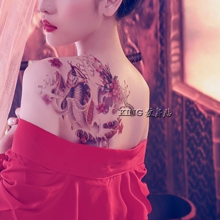KING tattoo photo gallery ancient dress scar mark carp plum map waterproof durable