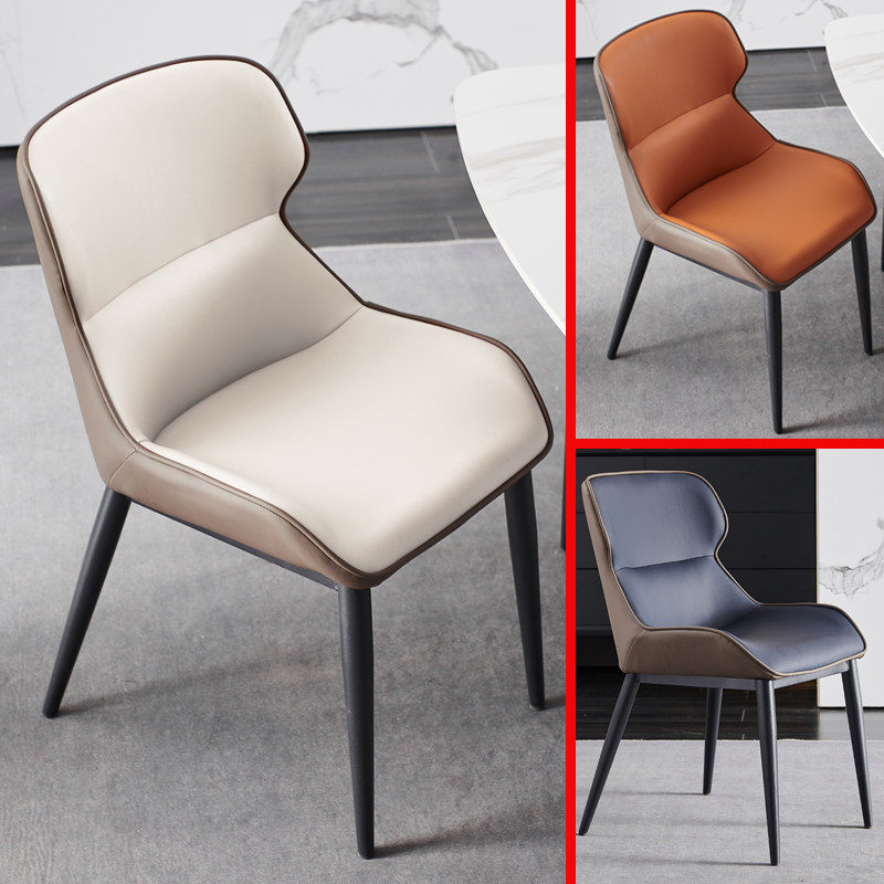 Light luxury dining chair 2023 new iron art chair home modern minimalist stool back Italian net red dining table chair