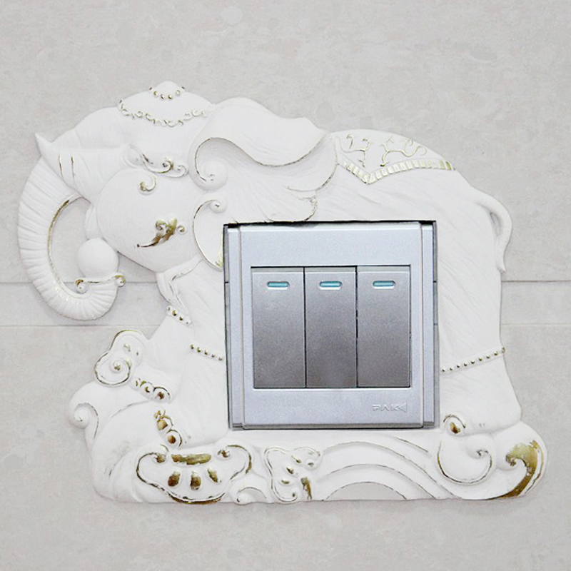 Chuyển dán tường châu Âu dán switch tay hộp nhựa sáng tạo ổ cắm trang trí dán vườn 86 loại đồ dùng gia đình thời trang