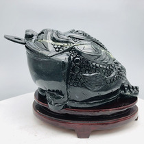 Chinas Four Famous Jade Natural Dushan Jade Ornaments Fine Golden Toad 15 Jin to 20 Jin