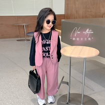 Girls new set in autumn girls clothes for Korean style long sleeve long-sleeved pants and horsemen two sets