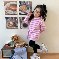 In autumn 2022 new girls fashion striped knitting sweater for Han Edition girls