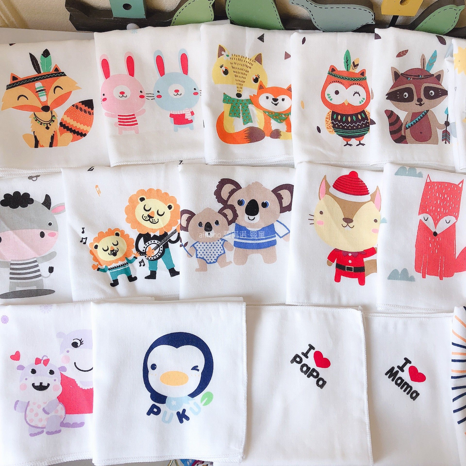 Japanese style newborn baby saliva square towel high-density cotton gauze face towel nursing small square towel handkerchief