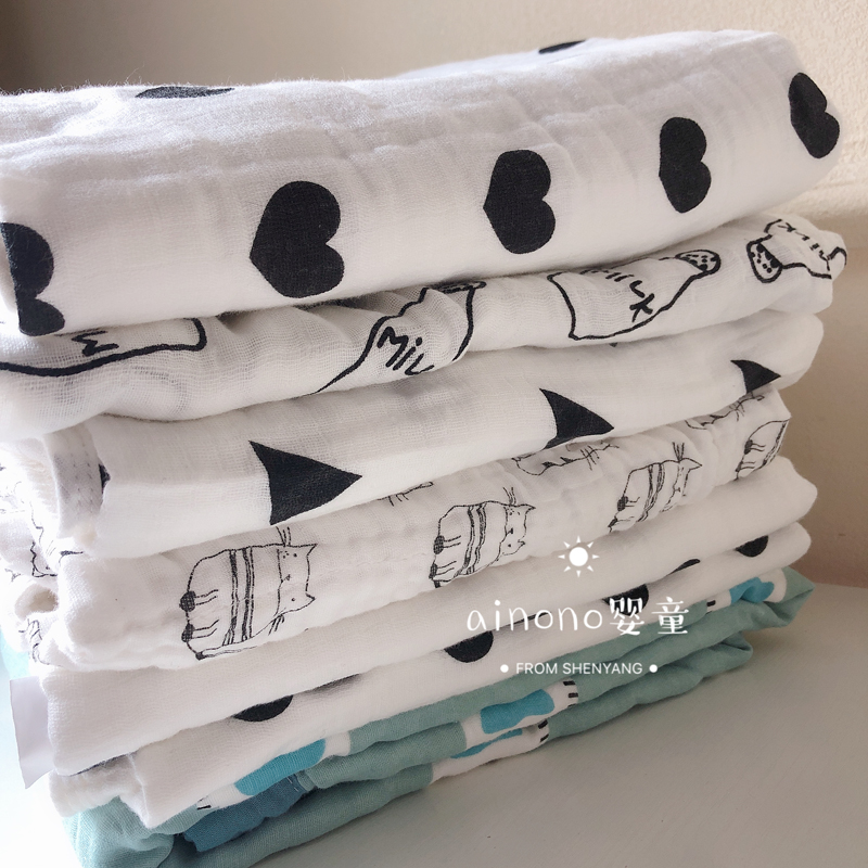 (Micro-defect treatment) Leakage baby gauze bath towel cover blanket stroller sunshade towel is not refundable or exchangeable~