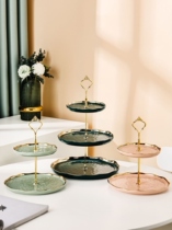 Chinese New Year snack hem tray Candy Fruit Tray Triple Front Desk delicate fruit shelf Desktop Living room Atmosphere Advanced Multilayer