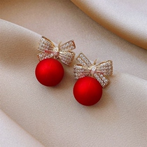 2022 New Years ear accessories Spring Festival red Pearl Ears Pendant PENDANT EARRINGS Earrings for the New Years Day