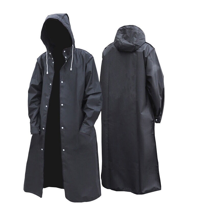 Outdoor Large Fishing Raincoat Long Version Full Body Anti-Rainstorm Black Jacket Male waterproof Men's Gats Increase the men 's