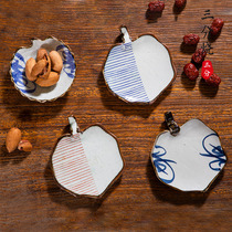 Three-point yaki Japanese ceramic appetizer plate Restaurant snack dessert plate Creative snack plate Cold dish plate Photo tableware