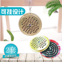 Creative mosquito coil tray Portable outdoor fishing point mosquito coil rack Household indoor can be hung with cover anti-scalding gray box