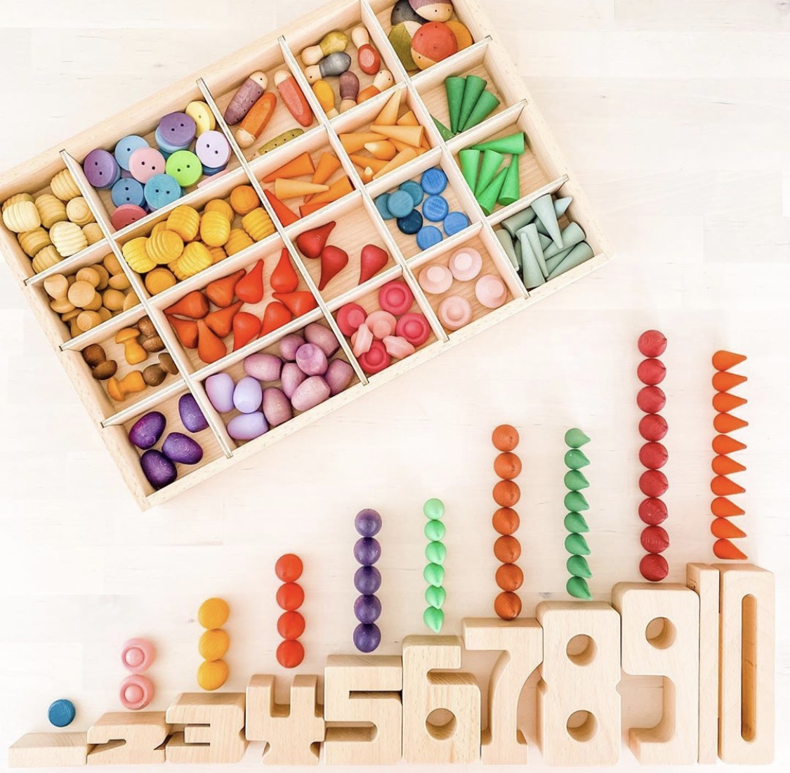 Montessori Construction Low structure number building blocks Baby Early Education Mathematics Enlightenment Boy girl Creativity