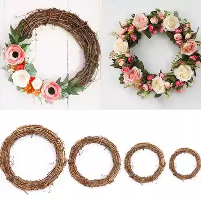 Reggio natural element material rattan Garland classroom ring creation Christmas decoration door decoration kindergarten handmade