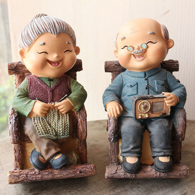 Creative Home Living Room Decoration Swing Piece Emulation Old Man Old wife's parents' Day wedding Valentine's Day