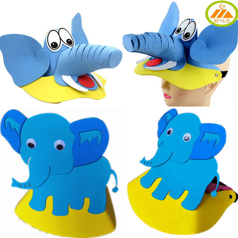 Elephant headdress Little Elephant Hat Children Cartoon Head Mask Kindergarten Mask Presentation Prop Eva