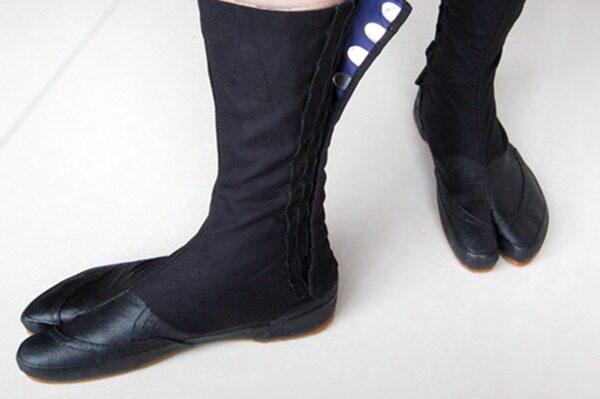 日本原單正版分趾鞋地下足袋忍者鞋防水勞保高筒帆布膠鞋ttl12