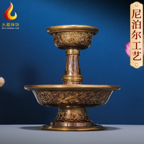 Dharma-protecting cup brass Nepalese eight auspicious water supply cup Tibetan-style Buddha supplies Buddha cup in front of the Buddha 11cm