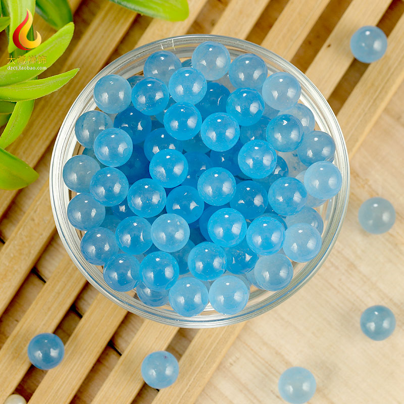 Manza gems high-quality blue agate round pebbles for Manza stupa Buddha statue Bodhi tower aquarium ethnic supplies