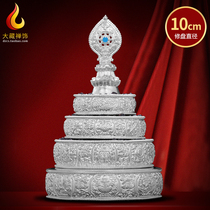 Manza plate sterling silver 990 Dazang Zen decoration Manthara tantra mandala repair mandala semi-handmade mandala plate 10cm