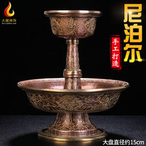 Dharma Protector Cup Brass Nepalese Handmade Tibetan Buddhist Supplies Carved Eight Auspicious Tantric Ornaments for Wine Cups