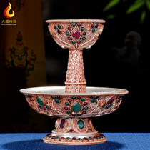 Protector cup copper Nepalese hand-made filigree water supply cup Tibetan Tantric Buddhist holy water cup for worship in front of Buddha