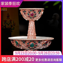 Dharma Protector Cup Pure Copper Nepal l Handmade Filigree Water Supply Cup Tibetan Tantric Buddha Holy Water Cup for Dharma Protector