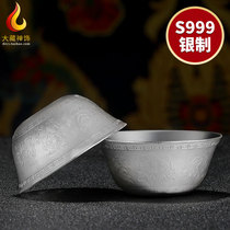 Water supply cup for Buddha cup s999 sterling silver water supply bowl Tibetan ethnic supplies eight auspicious household Buddha cup ornaments