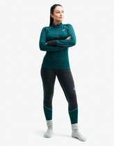 European outdoor brand womens fleece thermal underwear set moisture-wicking elastic waffle plus fleece autumn and winter