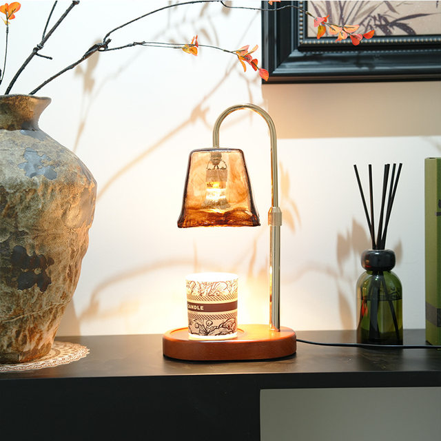 [Amber Era]Medieval-Style Wax Melting Lamp, Adjustable Height, Flameless Aromatherapy Lamp, Bedroom Candle Melting Lamp, Practical Birthday Gift