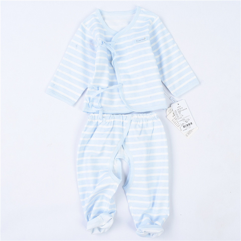 23792 Clearance Men's and Women's Newborn Children's Wear Cotton Underwear Spring and Autumn Pants Monk Clothes Baby Lace Up Two-piece Set