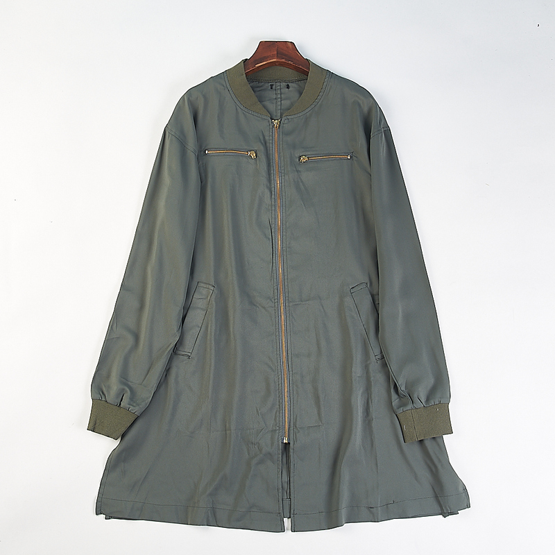 Japanese Style Mid-Length Bomber Jacket Trench Coat for Women H84642 Spring and Autumn Vintage Workwear Style Lightweight Jacket