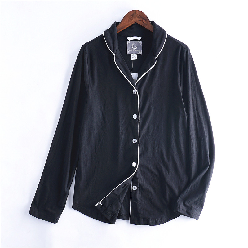 65763 Foreign trade Spring and autumn new women's turn-collar cardiopic and comfortable stay-at-home clothes can be worn with single-row buttoned pyjamas 914