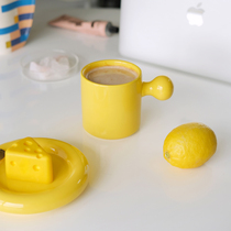 Spot AHD round hand mug ceramic cup Korean wind ins coffee couple cute circle circle creative exquisite water cup