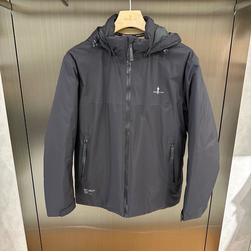 [Imported down from France] Biyinlefen Men's Autumn and Winter Windproof, Water-Repellent, Warm Hooded down Jacket
