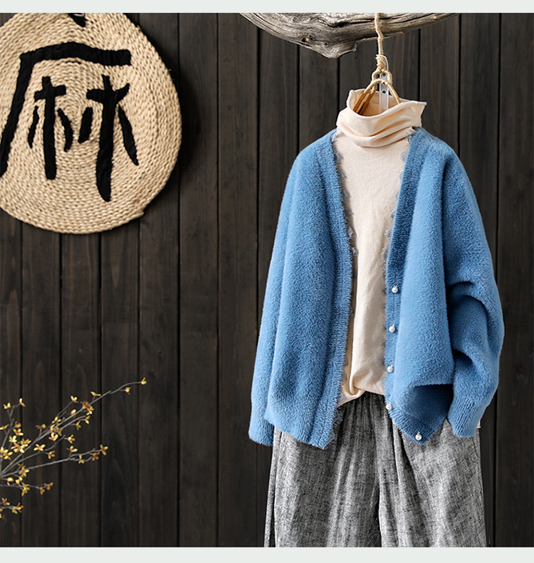 [Kết thúc giải phóng mặt bằng 2 mảnh rưỡi giá] áo len nữ cổ chữ V rộng rãi áo len nữ áo len gió áo cardigan nữ dáng dài