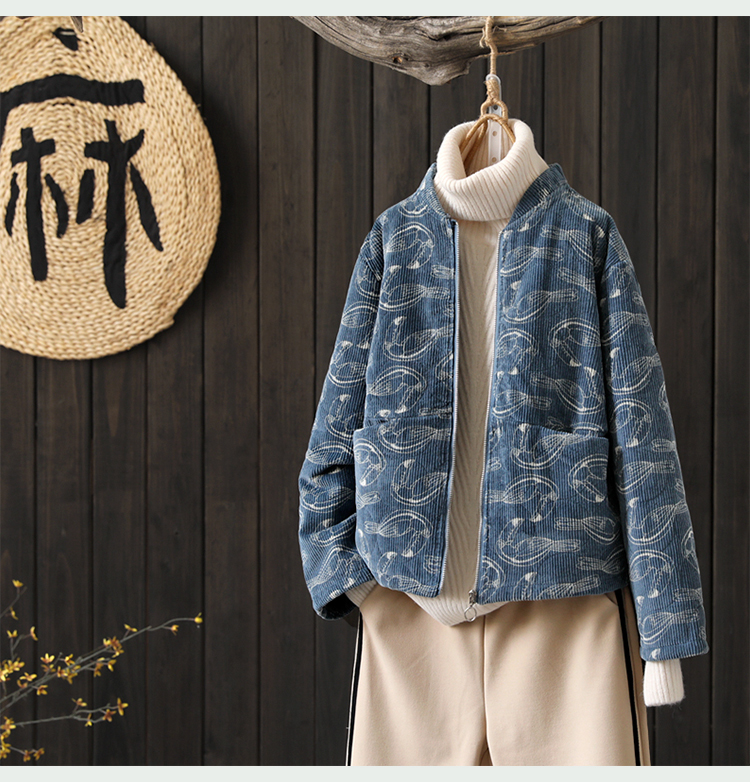 [Kết thúc giải phóng mặt bằng 2 mảnh và một nửa giá] vải nhung kẻ retro in quần độn bông ngắn độn bông áo khoác kaki nữ lót lông hàn quốc