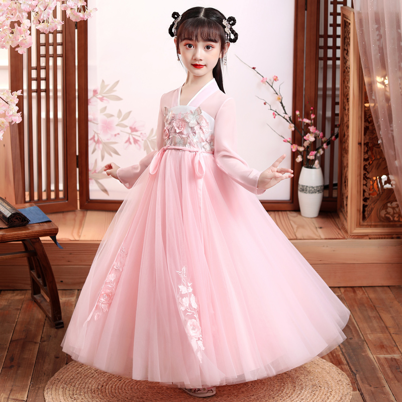 Girls dress autumn children's Hanfu autumn 2021 Chinese style dress Tang dress skirt spring and autumn little girl costume