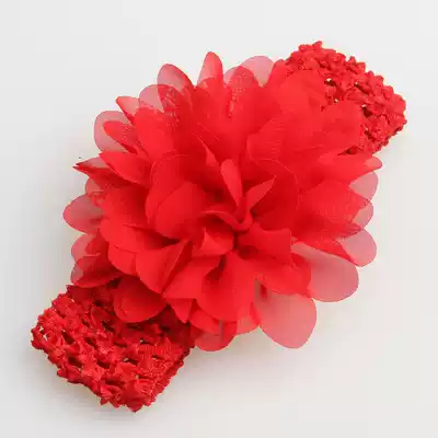 Baby Headdress Hairband Hairband Handmade chiffon flower big flower hairband Baby pink red white hairband hairband