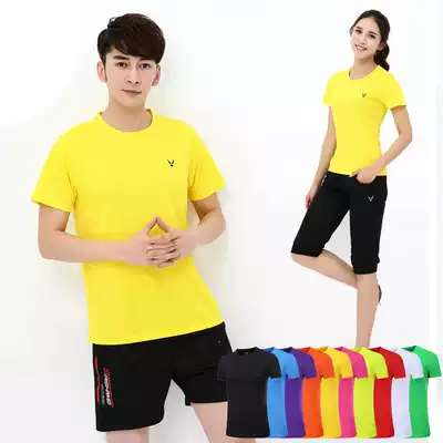 New table tennis badminton jacket casual sports short sleeve t-shirt round neck advertising cultural shirt print customization