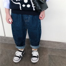 Tong Ma custom boys and girls cotton Japanese loose jeans Baby jeans Children Korean Dad pants autumn