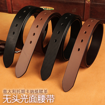 Italian Toscana Head Layer Cow Leather Belt glossy leather belt Leather Belts Mens Pants Belts Mens Belts No Heads