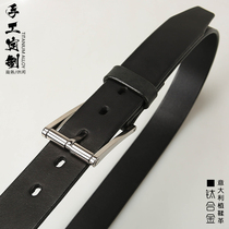 New anti-metal allergy titanium alloy buckle belt male genuine leather needle buttoned head layer cow leather belt male jeans belt