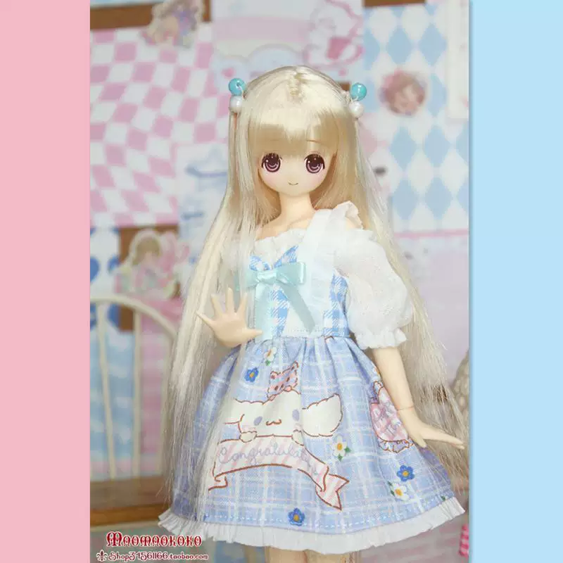 [Кошачье гнездо] azone1/6 маленькая тканевая Licca.ob водорастворимый милый коричневый пес платье детская одежда набор