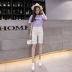 Quần short trắng nữ quần 5 điểm eo cao thẳng 2020 hè mới Hàn Quốc phiên bản quần lửng lỗ rộng giản dị - Quần short Quần short