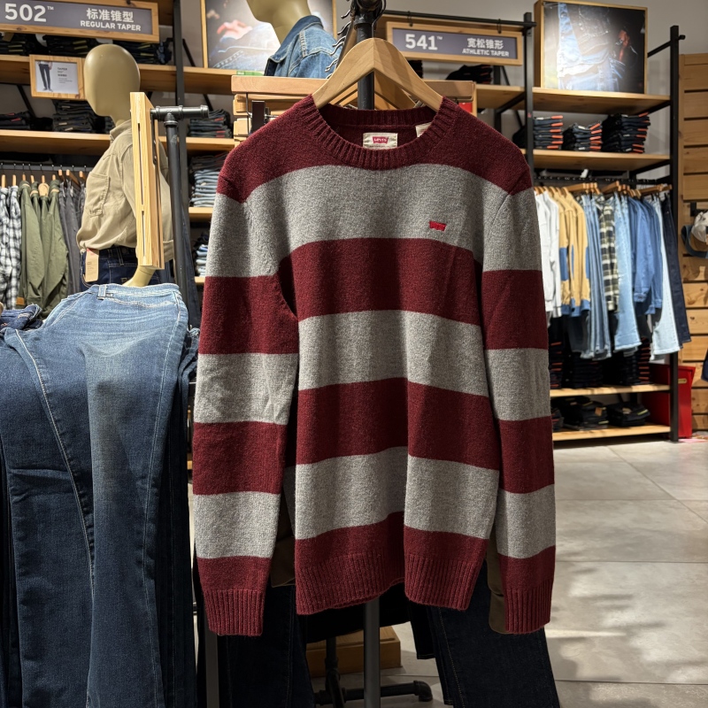 Levis Round Neck Striped Wool Knit Sweater A4320-0017